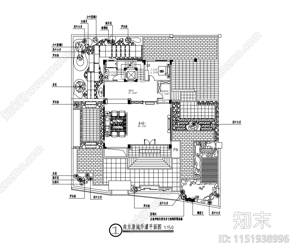 整套别墅景观施工图下载【ID:1151938996】