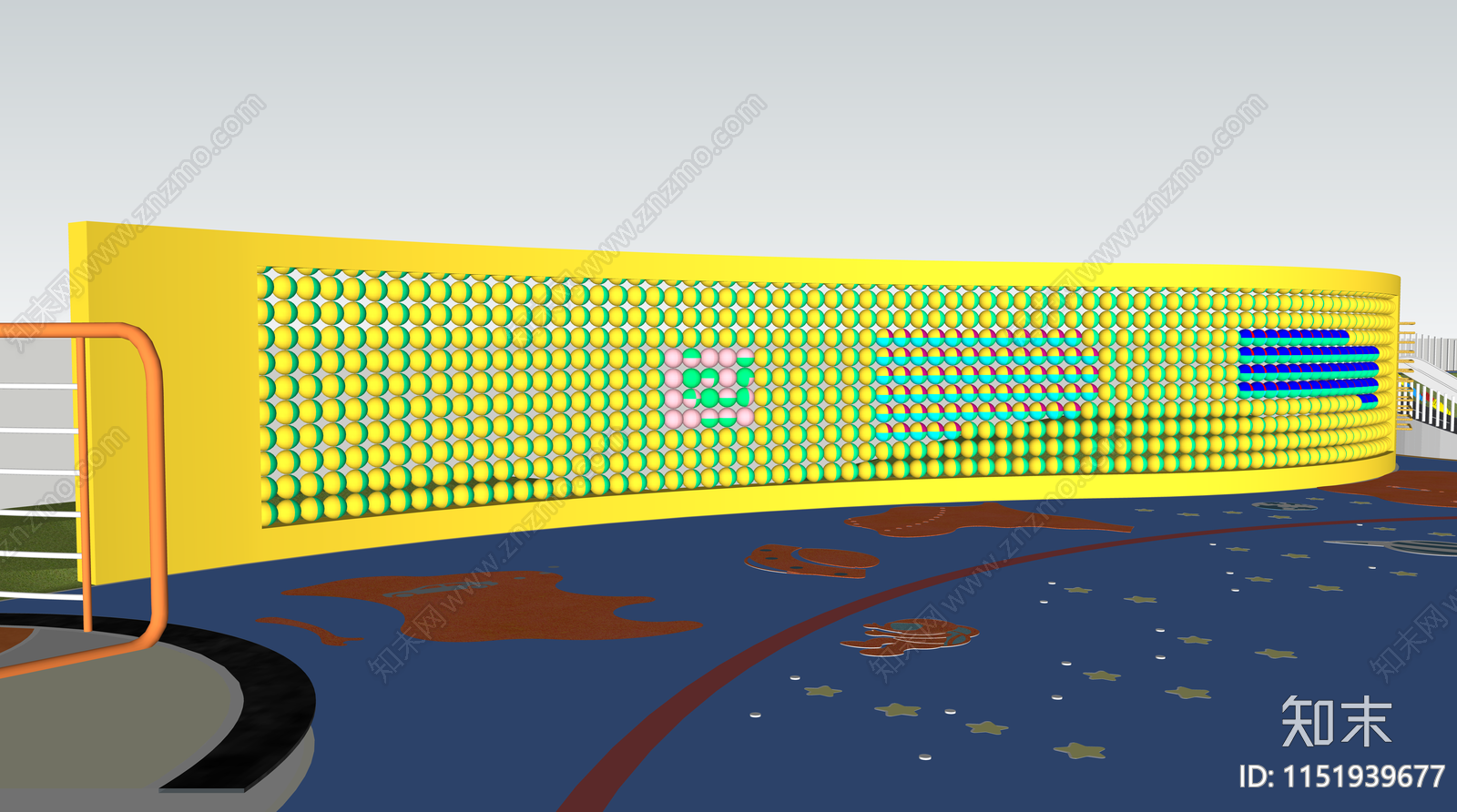 现代景墙围墙SU模型下载【ID:1151939677】