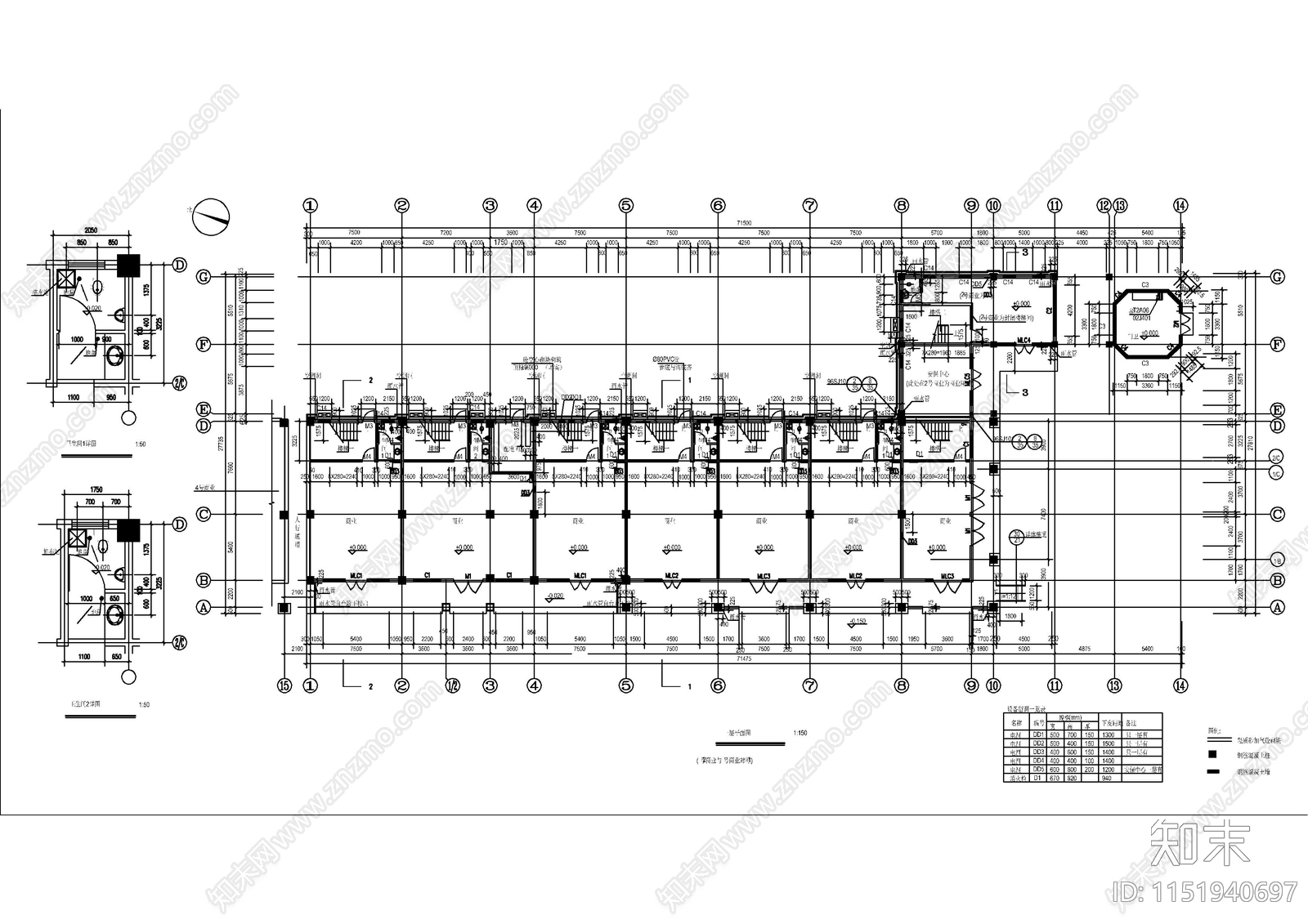 英式风格商业街建筑cad施工图下载【ID:1151940697】