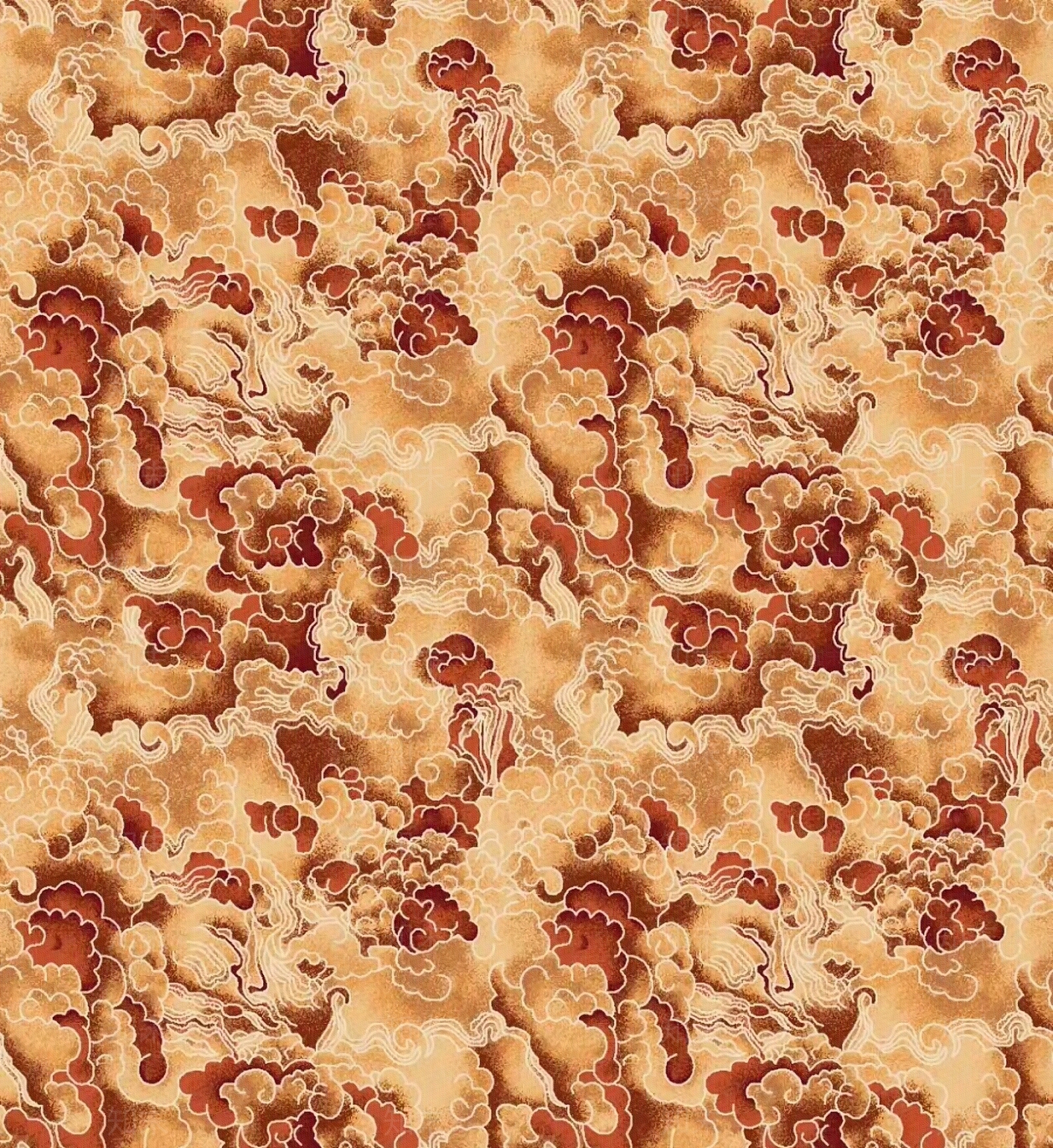 中式橙红色云纹高档酒店地毯贴图下载【ID:1151946207】