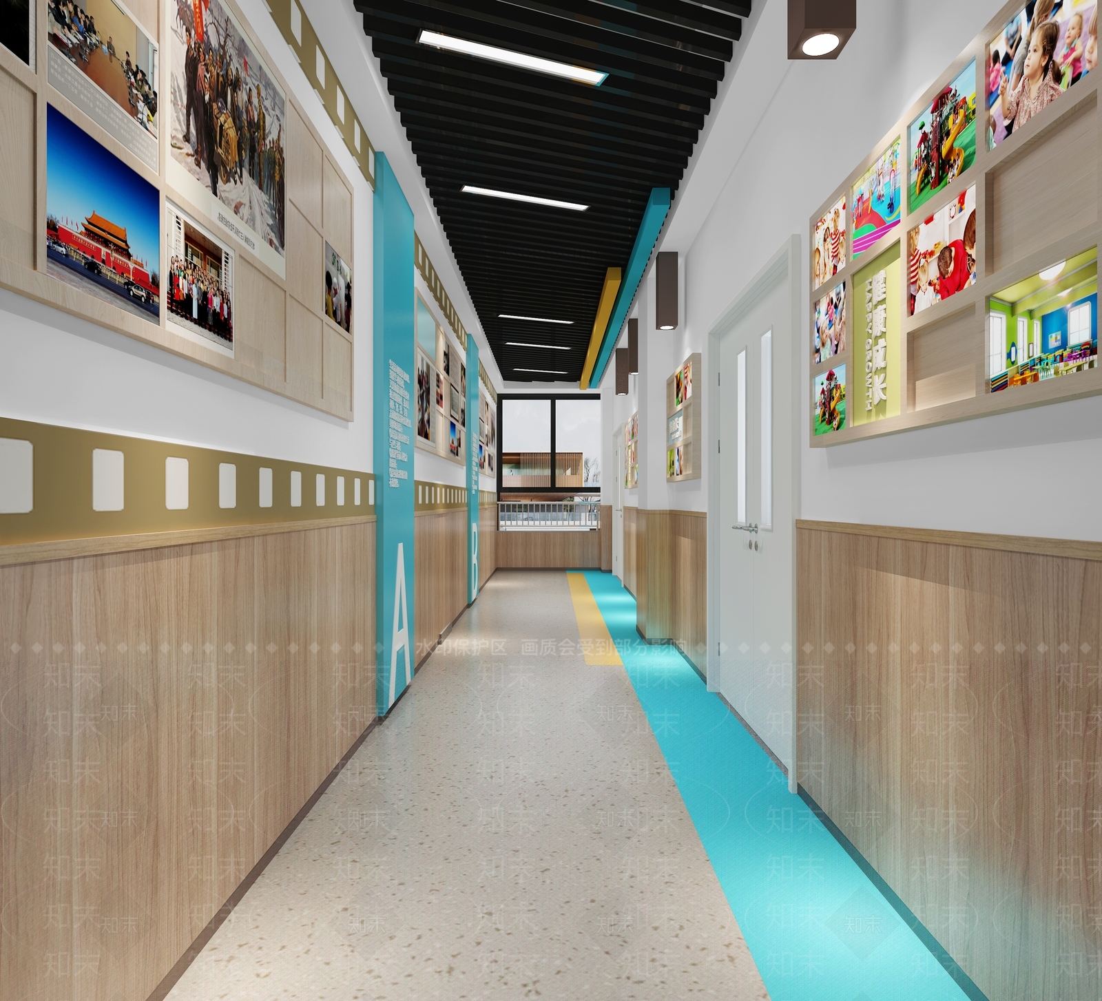 现代艺术过道3D模型下载【ID:1151947503】