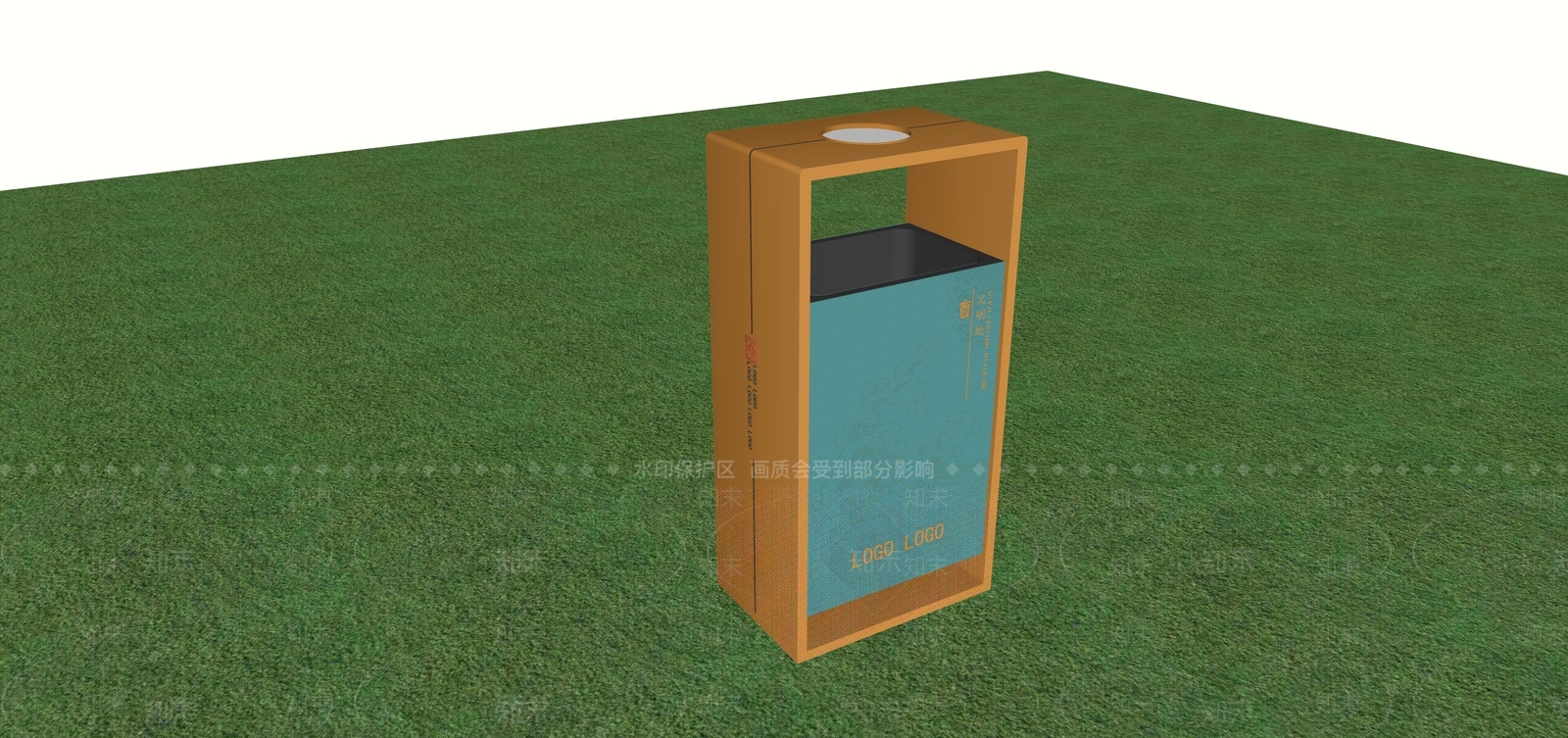 新中式垃圾桶SU模型下载【ID:1152140480】