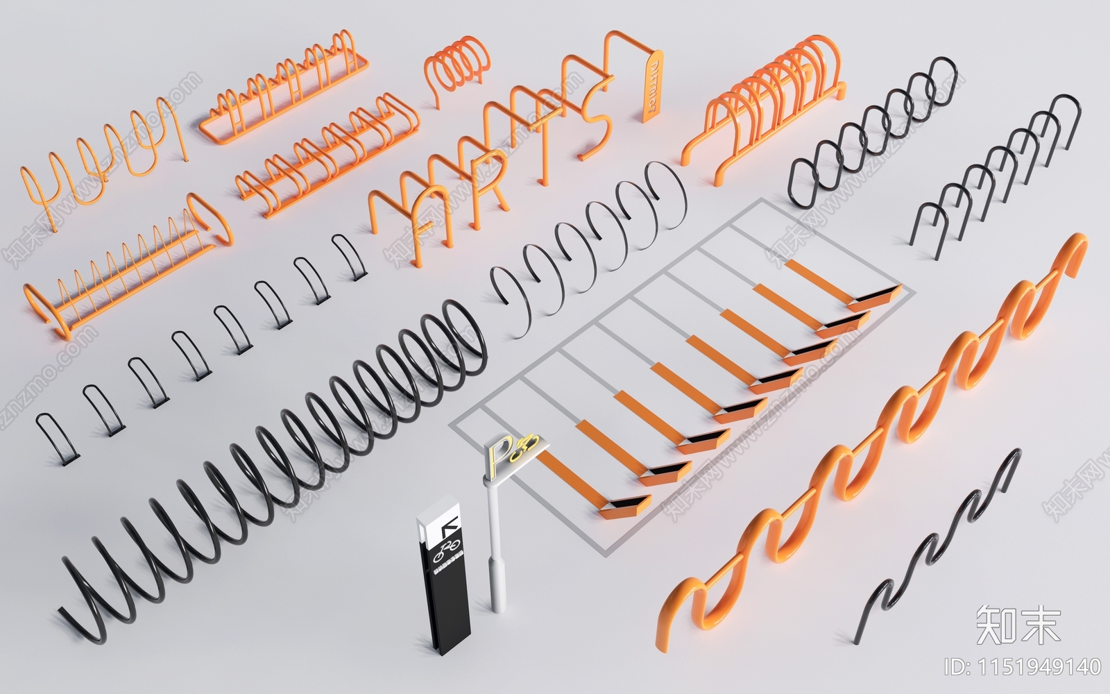 自行车停车架3D模型下载【ID:1151949140】