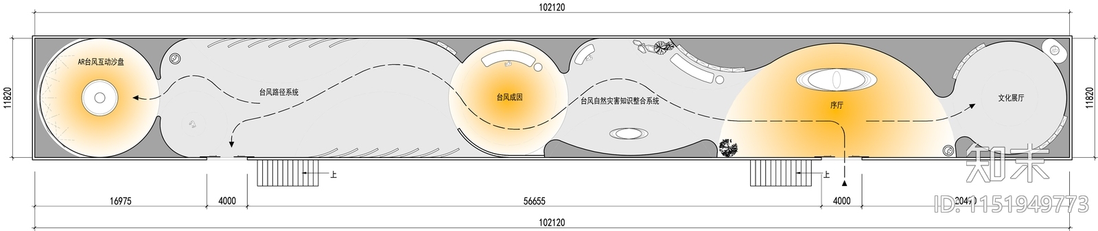 展厅平面cad施工图下载【ID:1151949773】