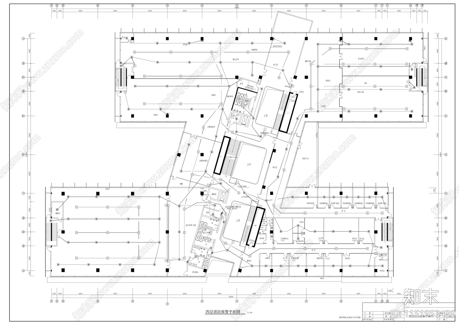 四层市图书馆室内cad施工图下载【ID:1151953439】