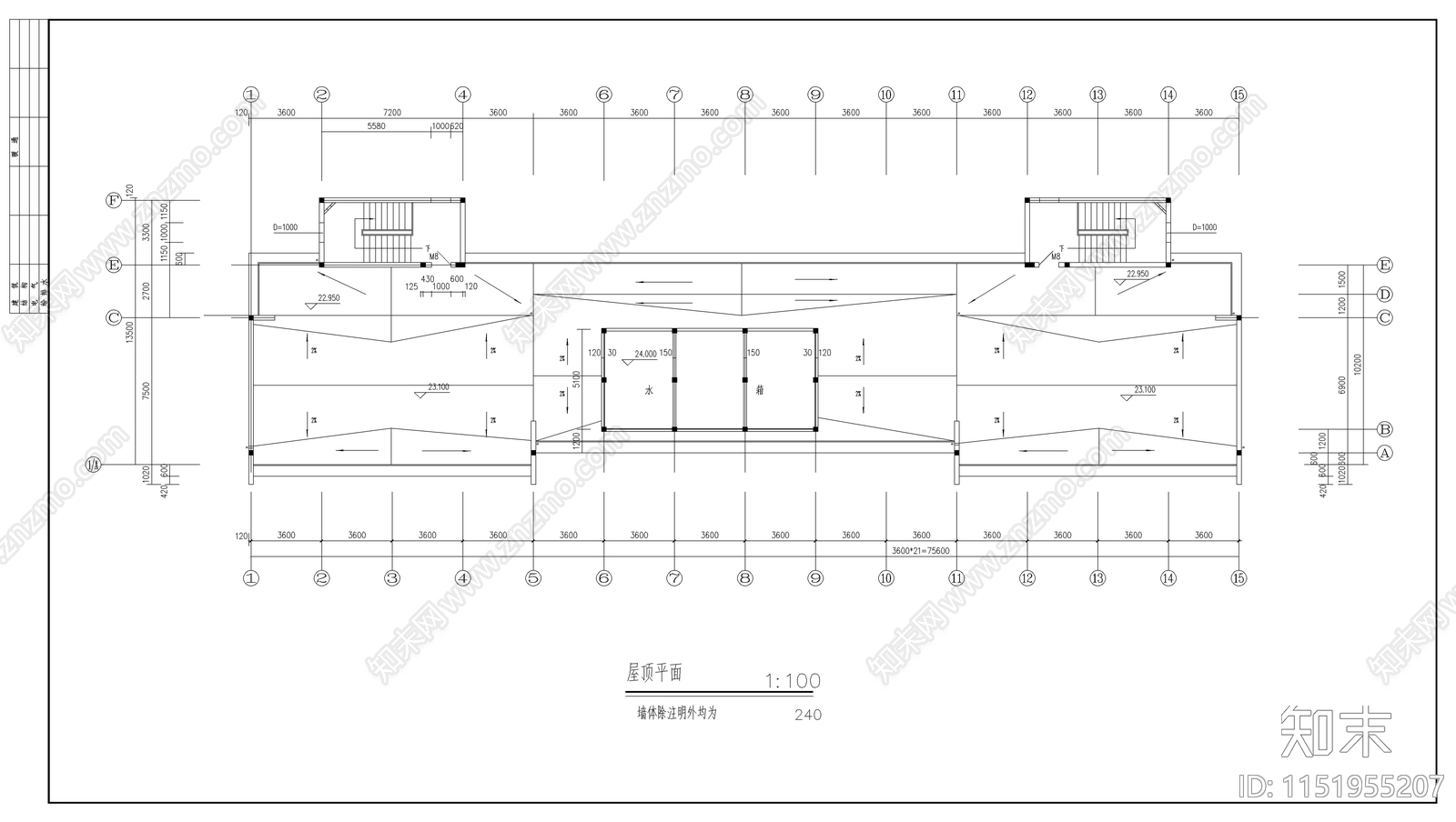 大学学生宿舍建筑cad施工图下载【ID:1151955207】