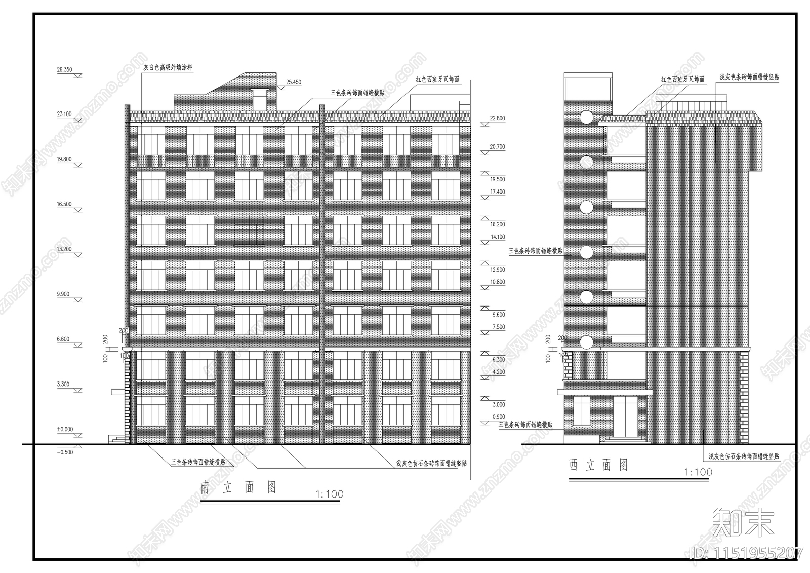 大学学生宿舍建筑cad施工图下载【ID:1151955207】