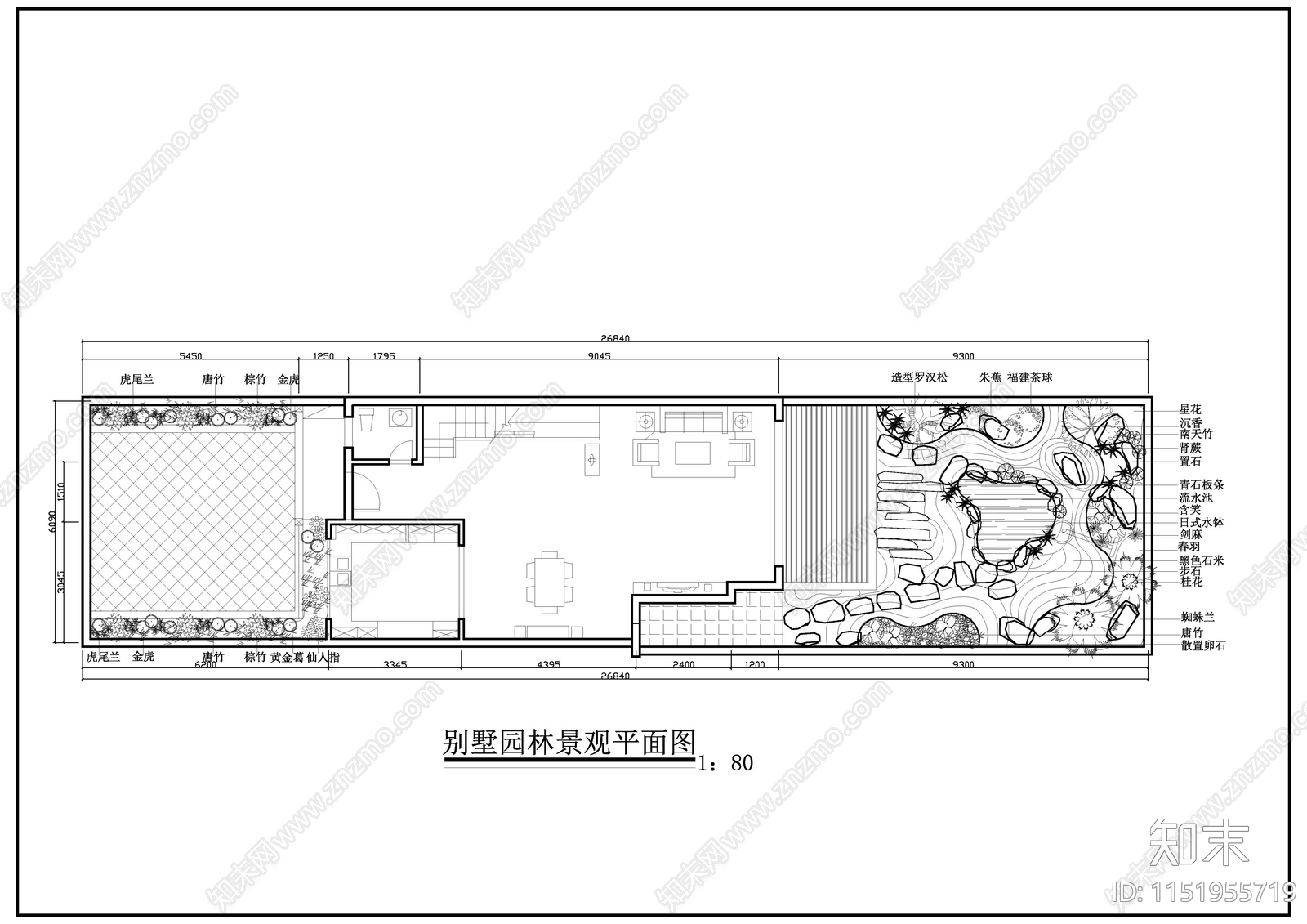 某私家别墅绿化景观cad施工图下载【ID:1151955719】