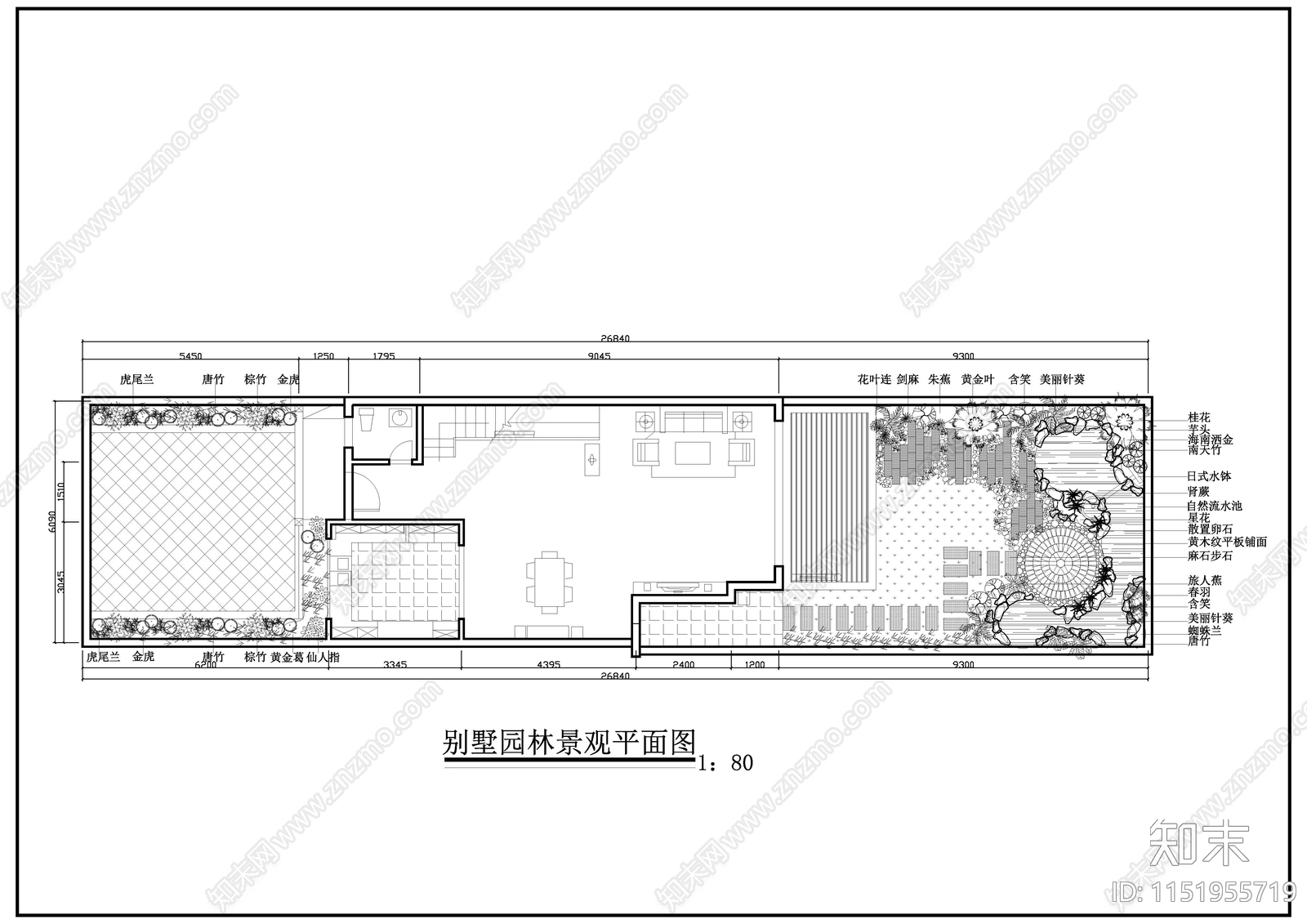 某私家别墅绿化景观cad施工图下载【ID:1151955719】