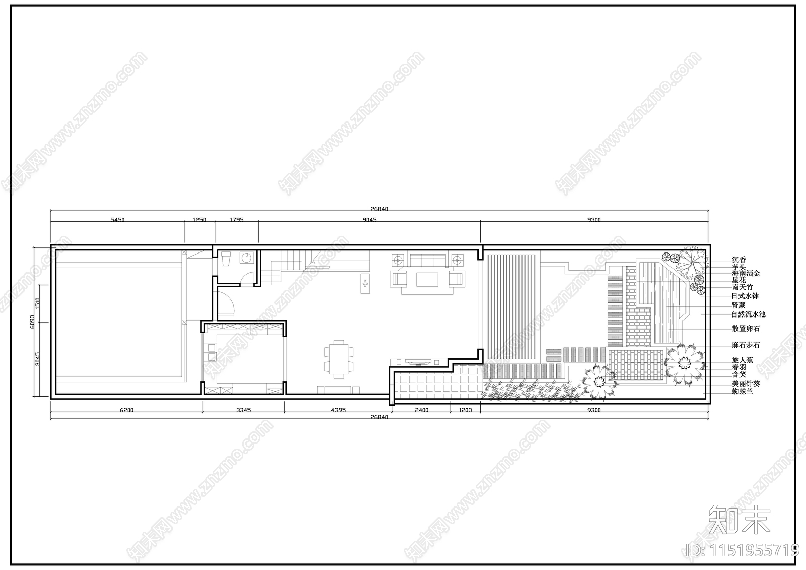 某私家别墅绿化景观cad施工图下载【ID:1151955719】