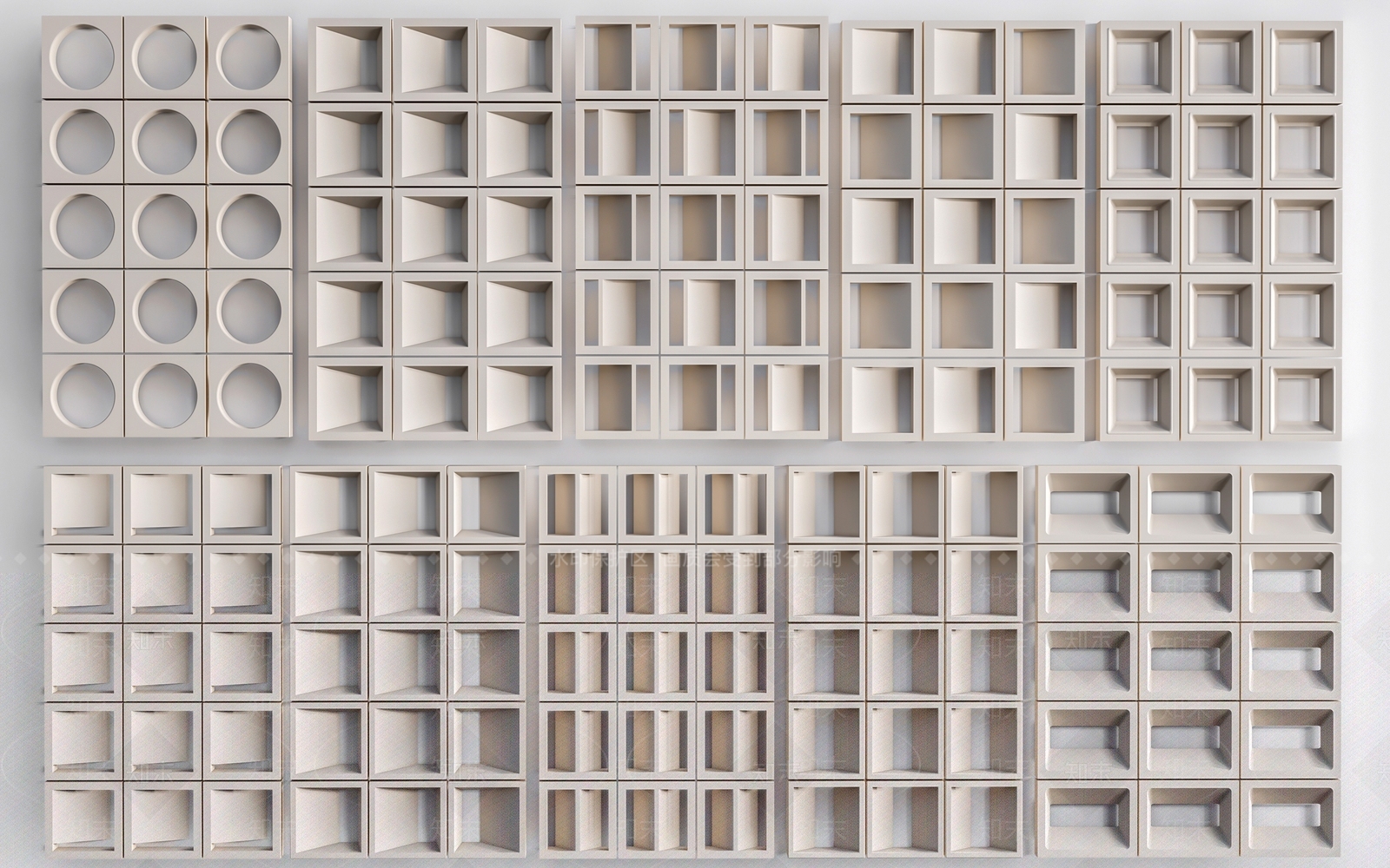 现代预制砖墙3D模型下载【ID:1151956513】