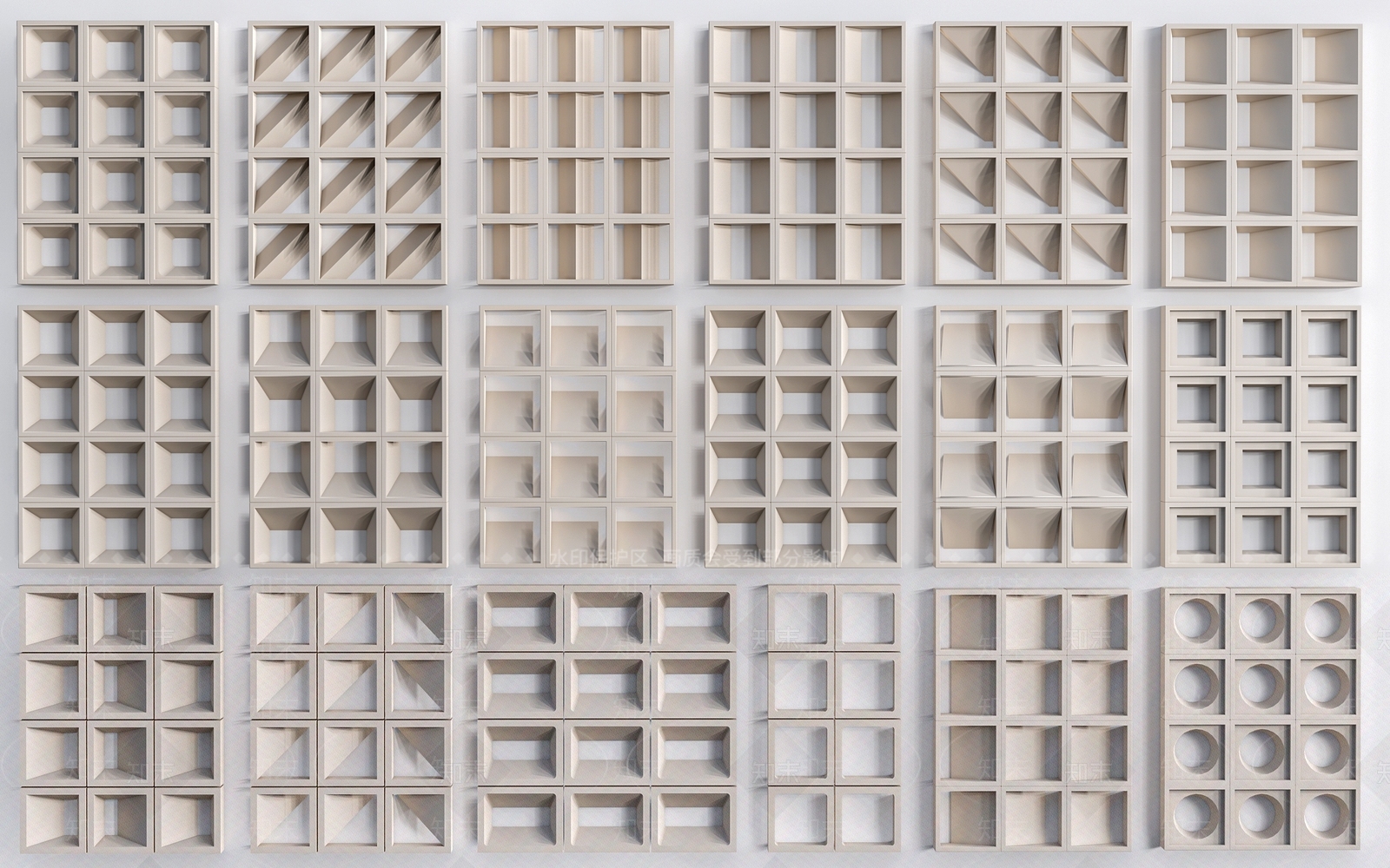 现代预制砖墙3D模型下载【ID:1151956607】