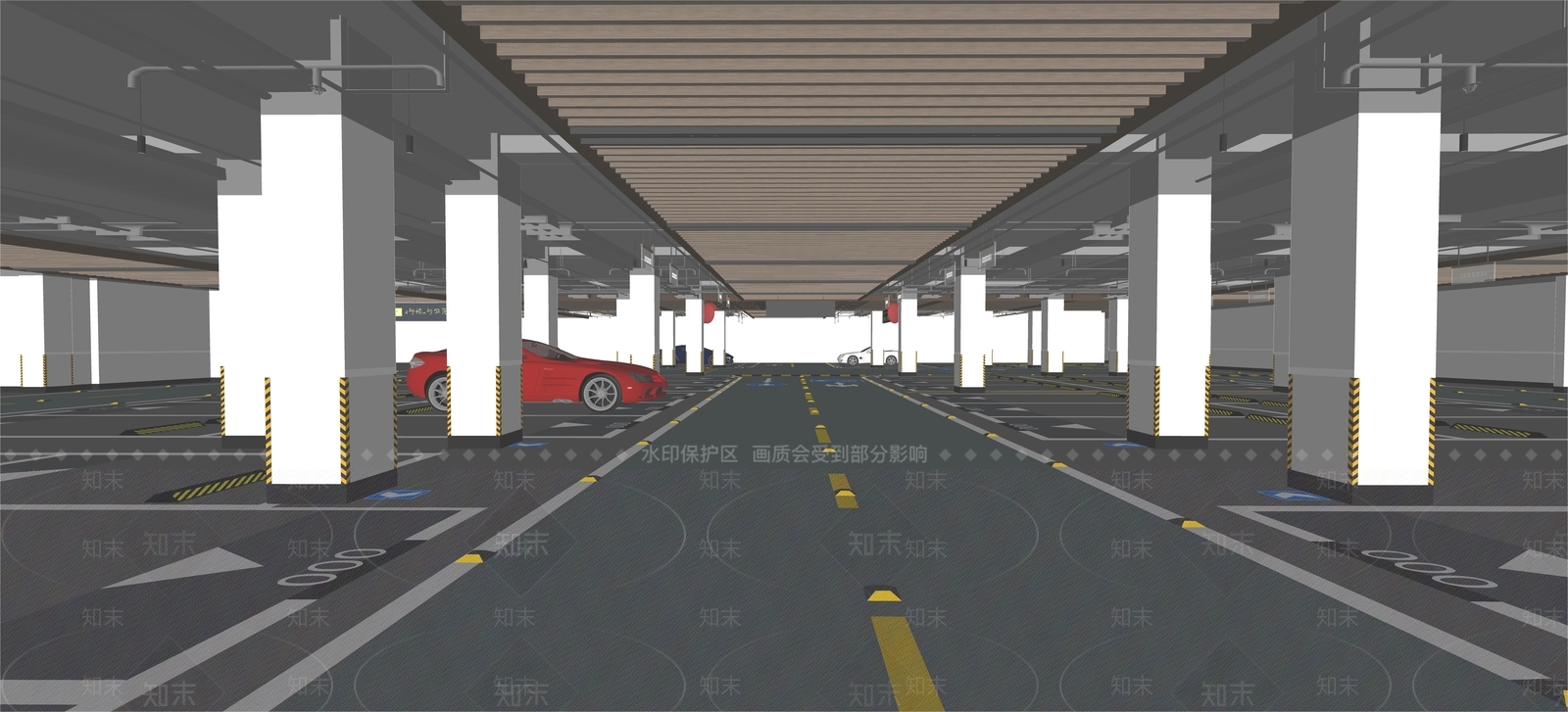 现代停车场SU模型下载【ID:1151957821】