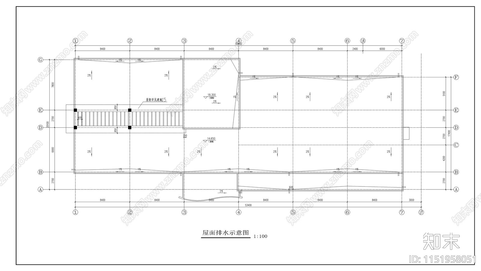 红旗小学教学楼建筑cad施工图下载【ID:1151958051】