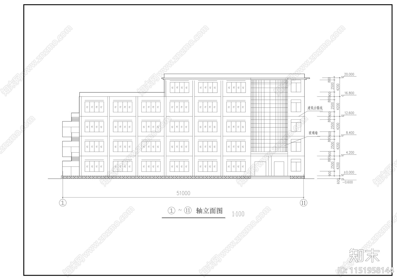 教学楼建筑cad施工图下载【ID:1151958144】