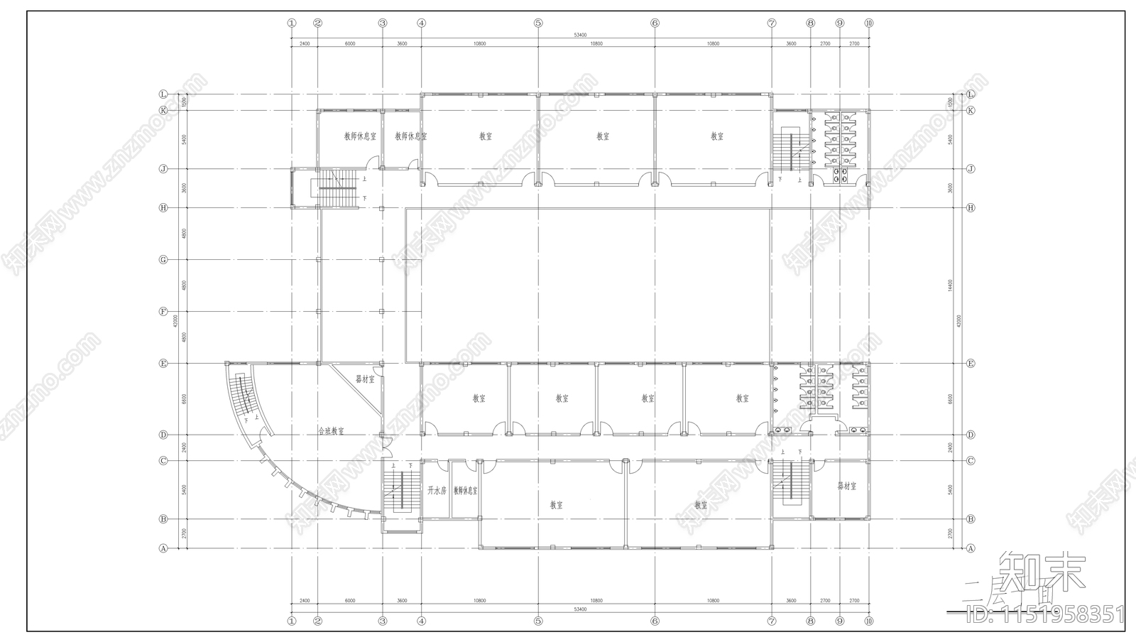 金山小学设计建筑cad施工图下载【ID:1151958351】