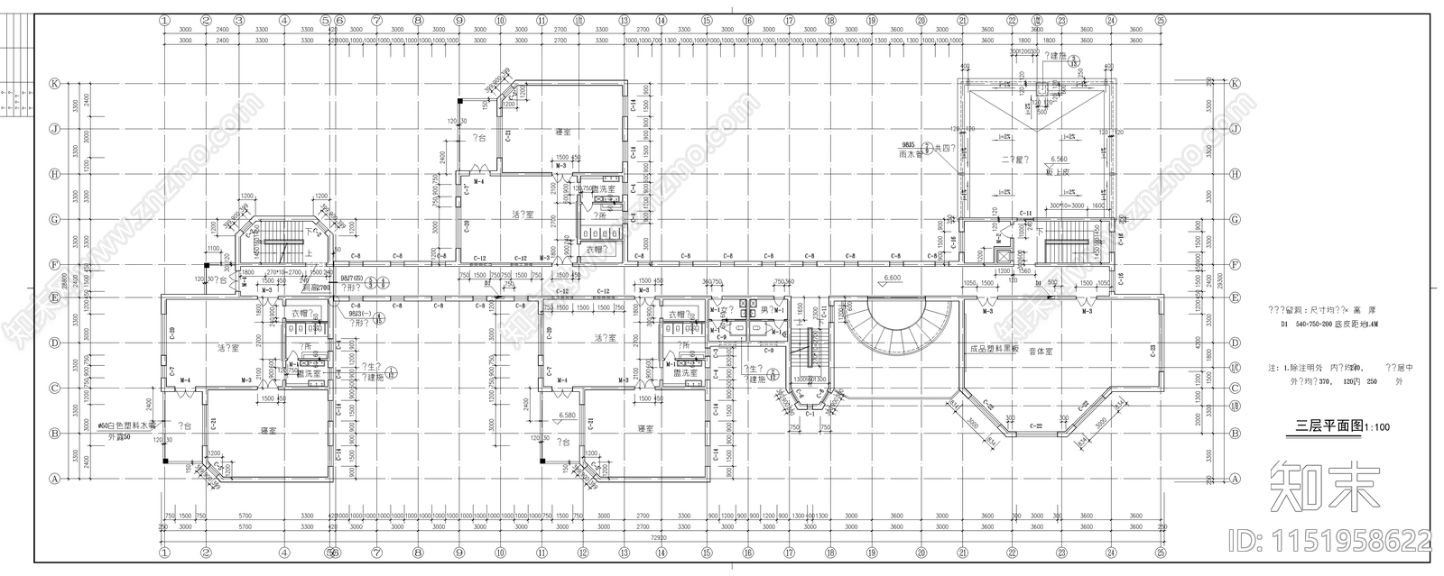 经典幼儿园建筑cad施工图下载【ID:1151958622】