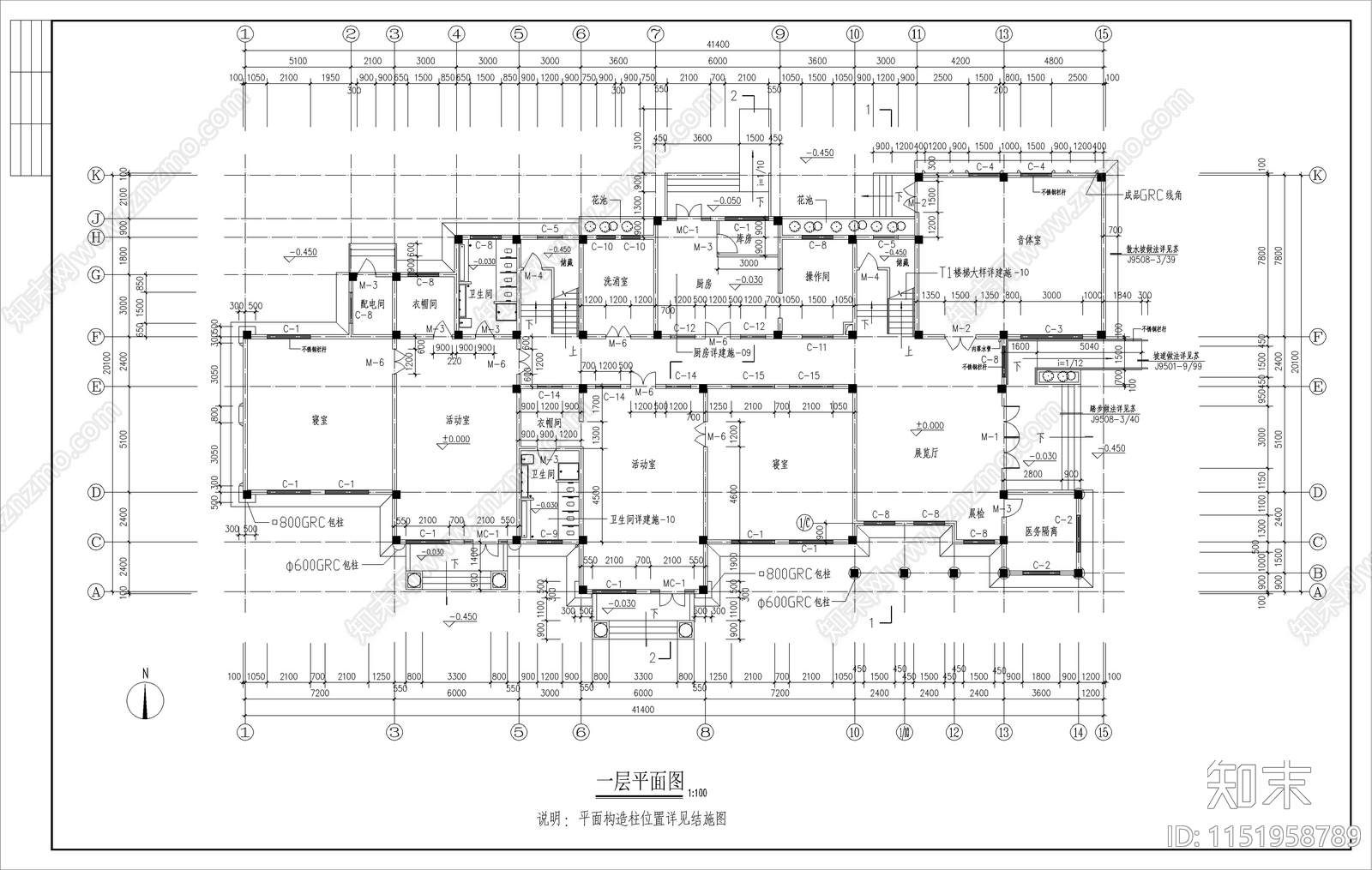 精品幼儿园建筑cad施工图下载【ID:1151958789】