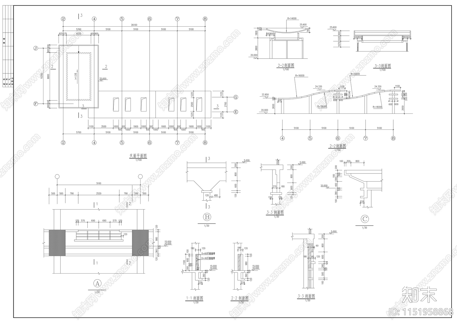 理工学校教学楼建筑cad施工图下载【ID:1151958868】