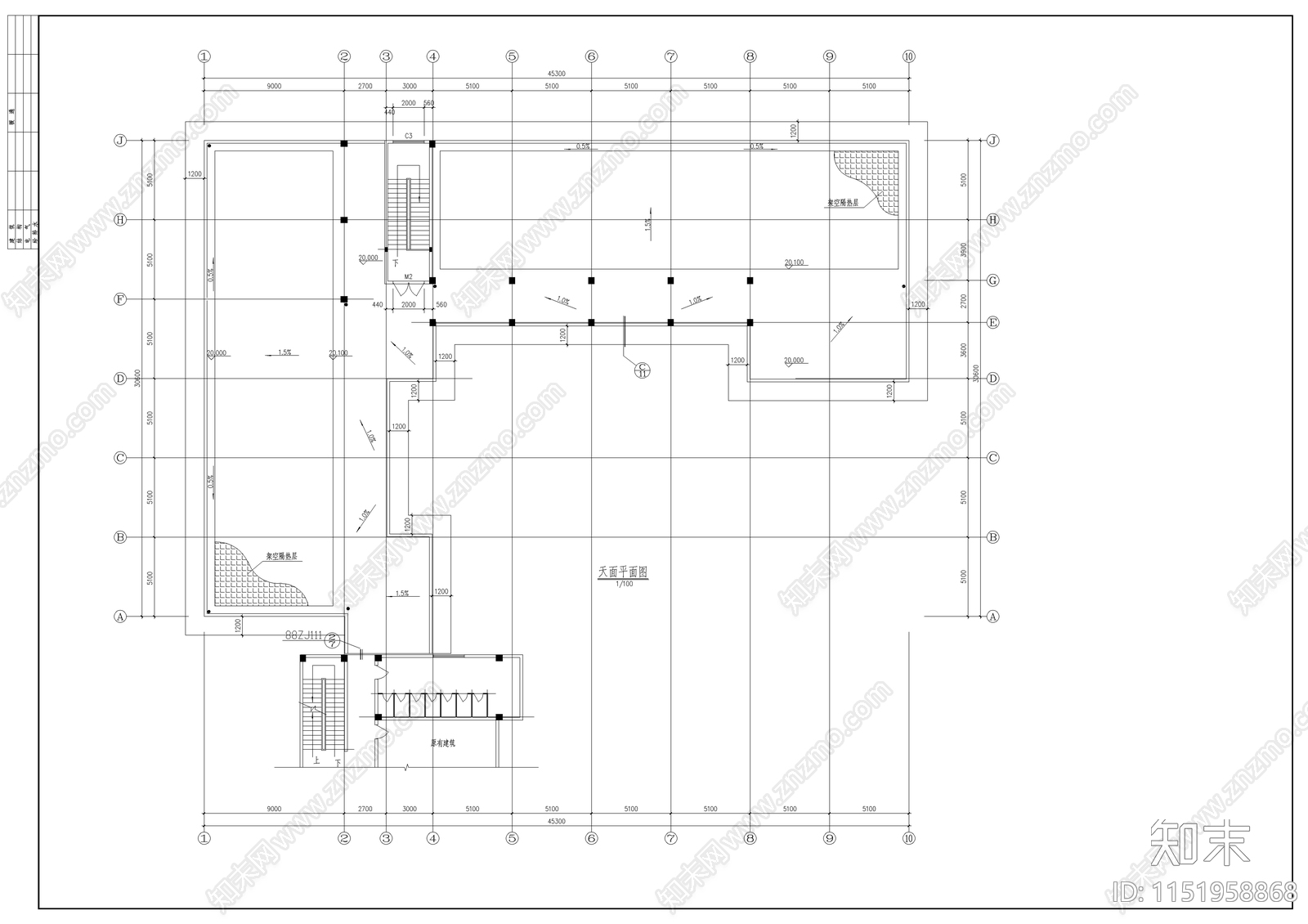 理工学校教学楼建筑cad施工图下载【ID:1151958868】