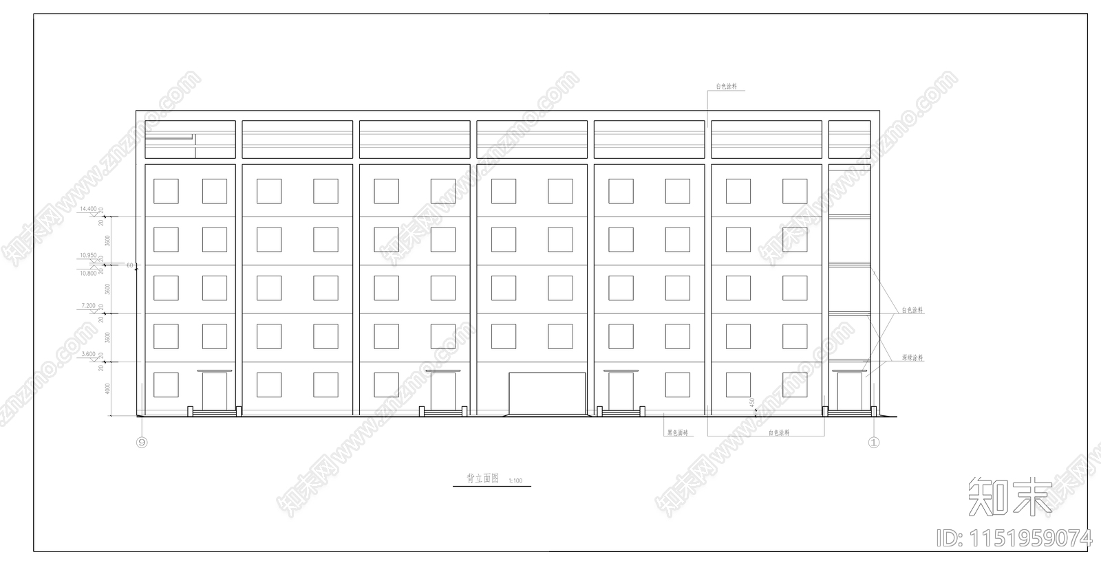 辽宁某中学教学楼建筑cad施工图下载【ID:1151959074】