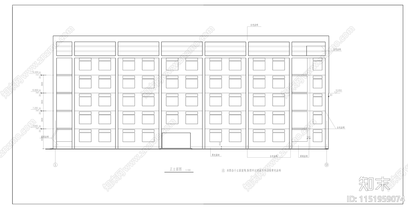 辽宁某中学教学楼建筑cad施工图下载【ID:1151959074】