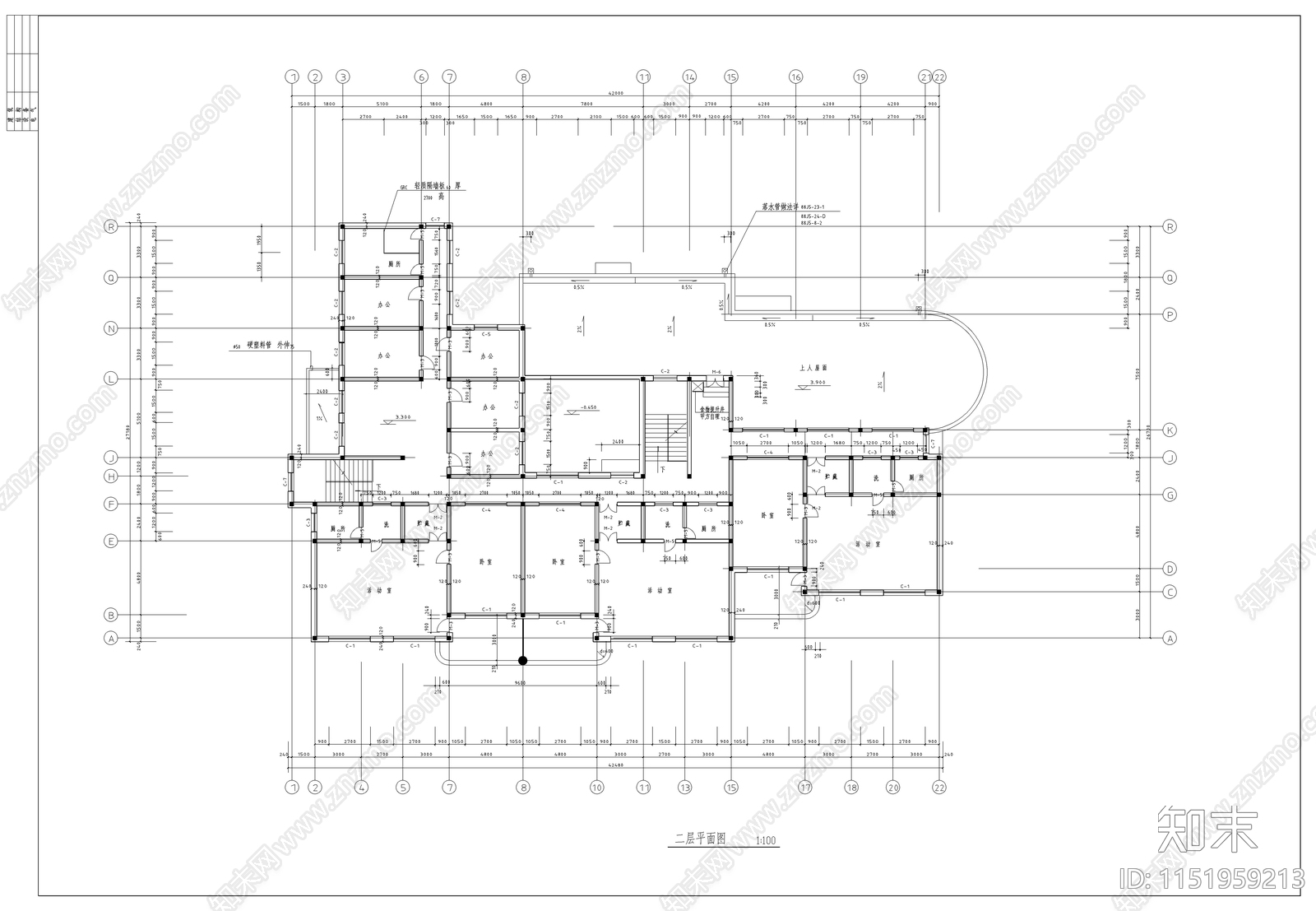 六班幼儿园建筑cad施工图下载【ID:1151959213】