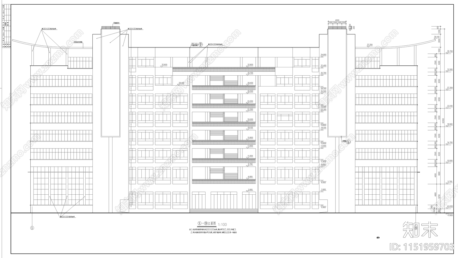 教学楼建筑cad施工图下载【ID:1151959703】