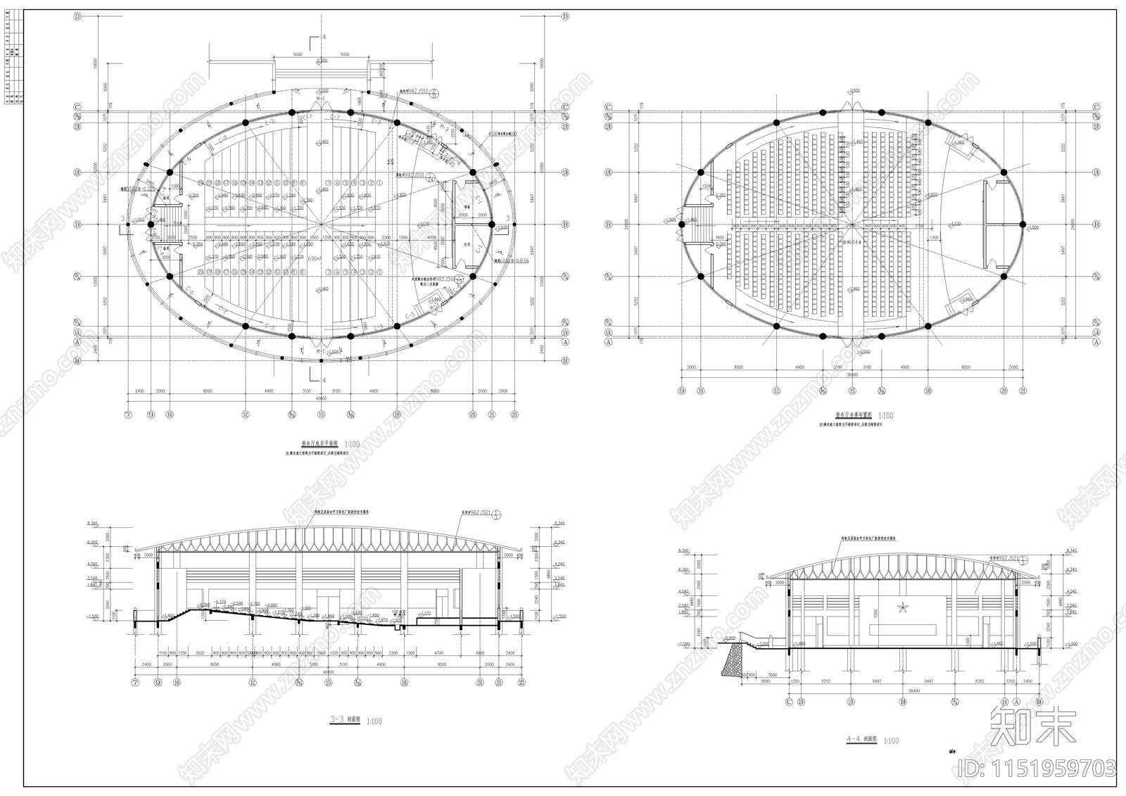 教学楼建筑cad施工图下载【ID:1151959703】