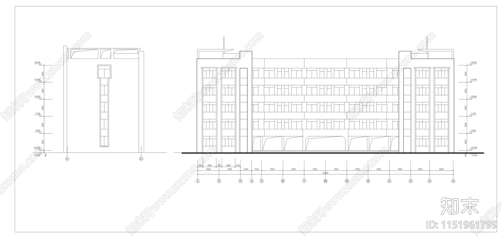 某教学楼建筑cad施工图下载【ID:1151961799】