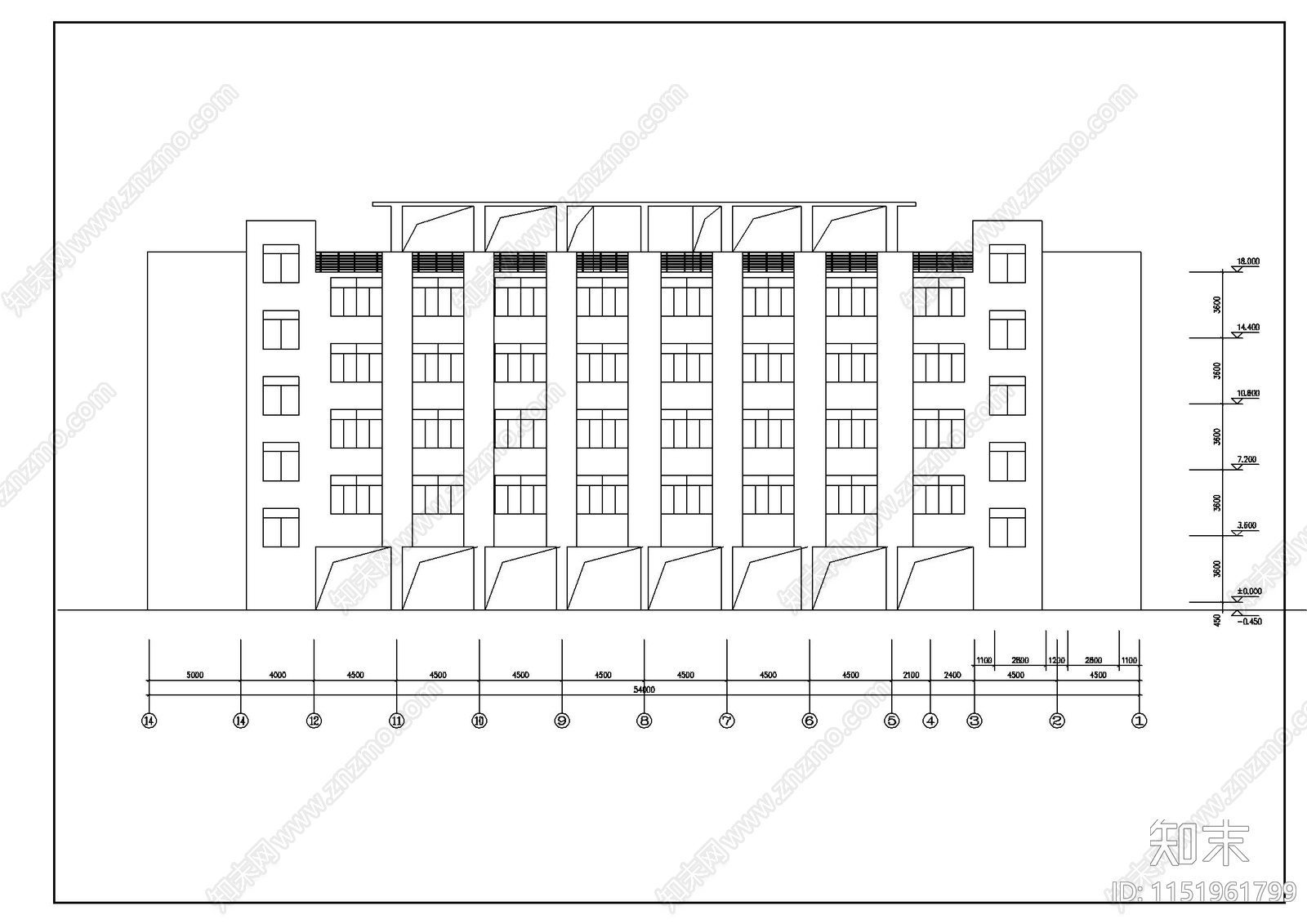 某教学楼建筑cad施工图下载【ID:1151961799】