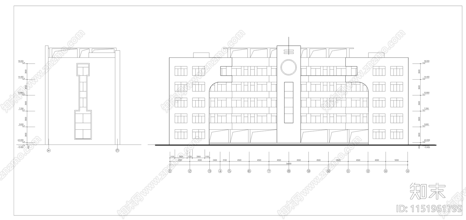 某教学楼建筑cad施工图下载【ID:1151961799】