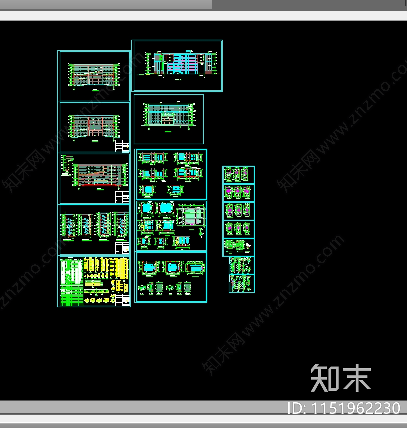 某学校教学楼建筑cad施工图下载【ID:1151962230】