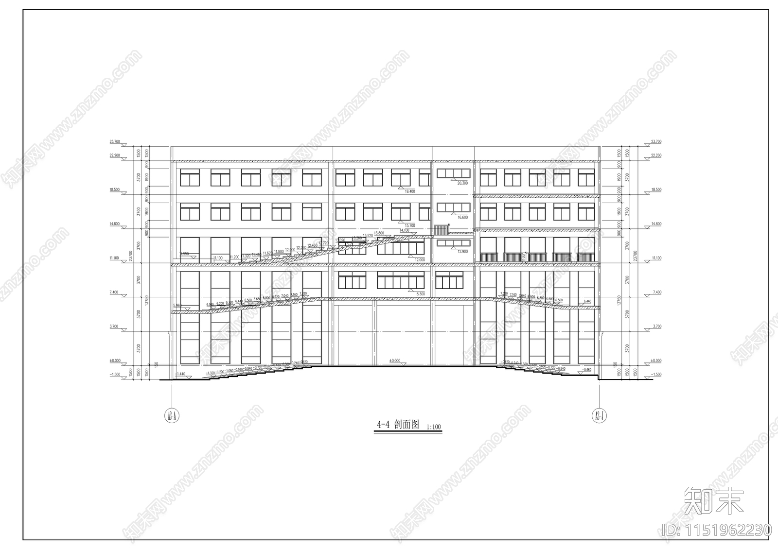 某学校教学楼建筑cad施工图下载【ID:1151962230】