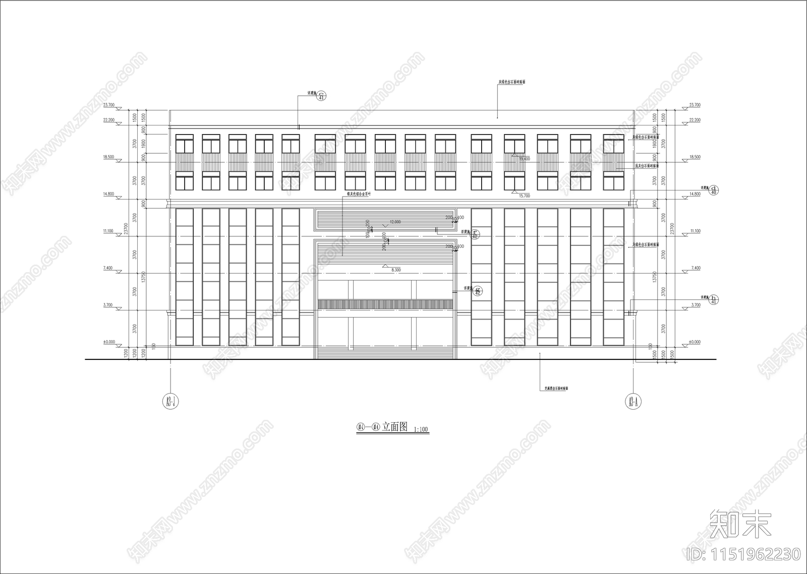 某学校教学楼建筑cad施工图下载【ID:1151962230】