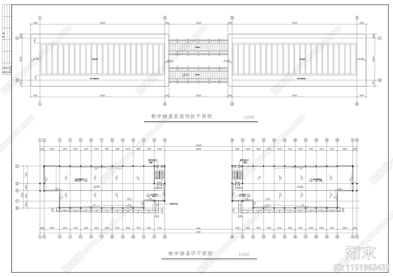 某学校教学楼建筑cad施工图下载【ID:1151962433】