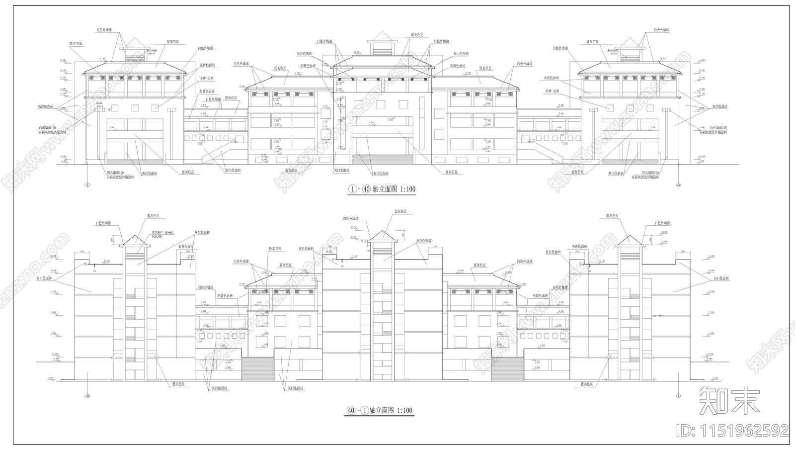 某学校教学楼建筑cad施工图下载【ID:1151962592】