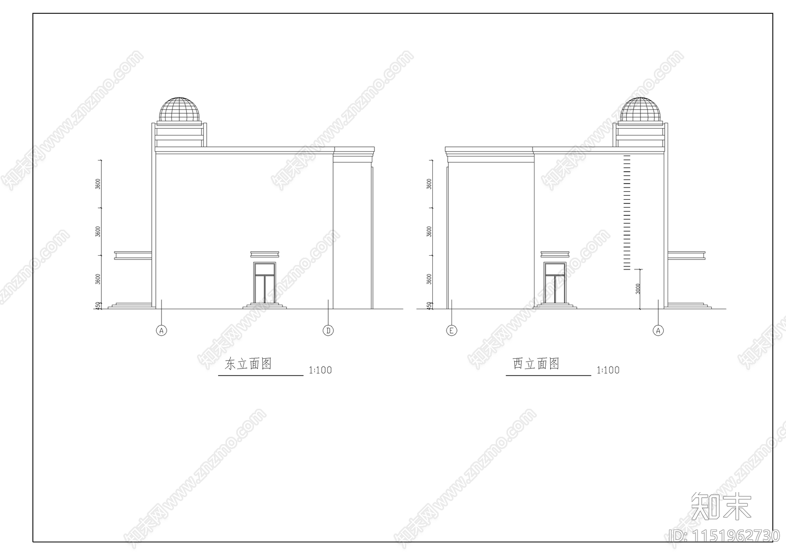 某农村小学教学楼建筑cad施工图下载【ID:1151962730】