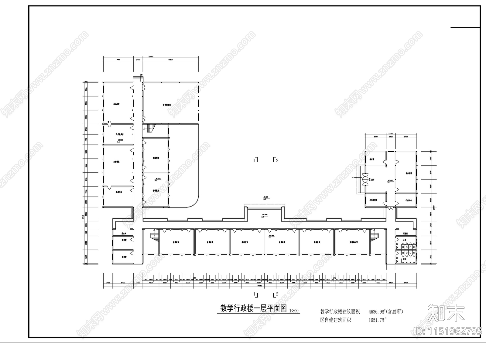 某农村中学建筑cad施工图下载【ID:1151962795】