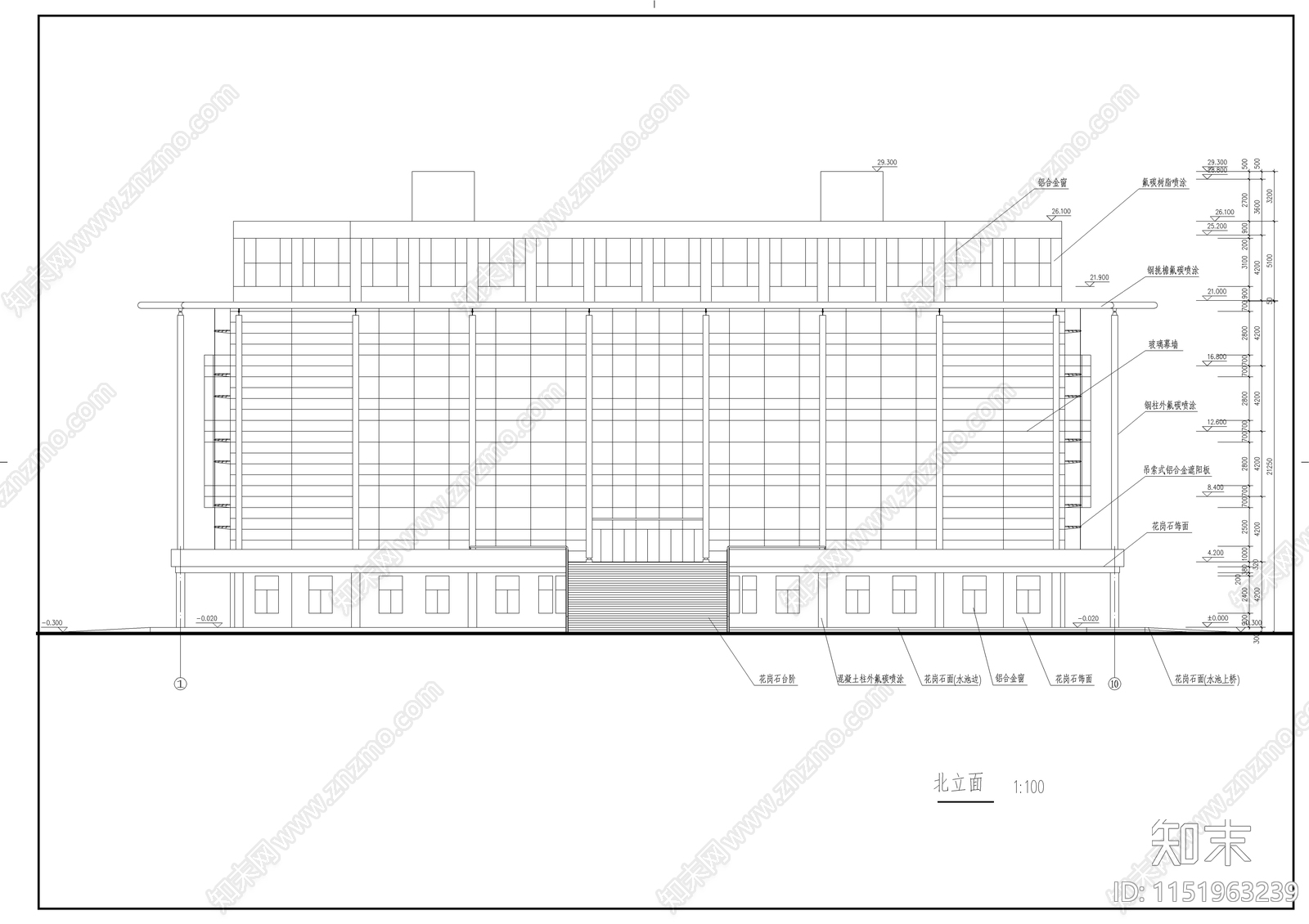 某师范学院图书馆建筑cad施工图下载【ID:1151963239】