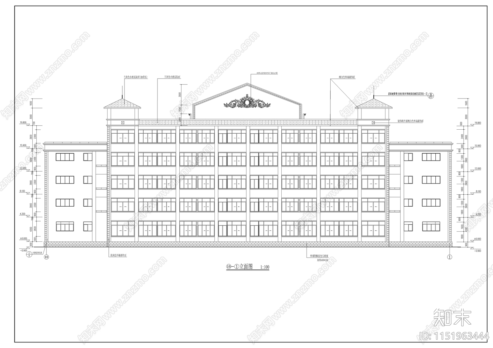 某卫生学校实验楼建筑cad施工图下载【ID:1151963444】