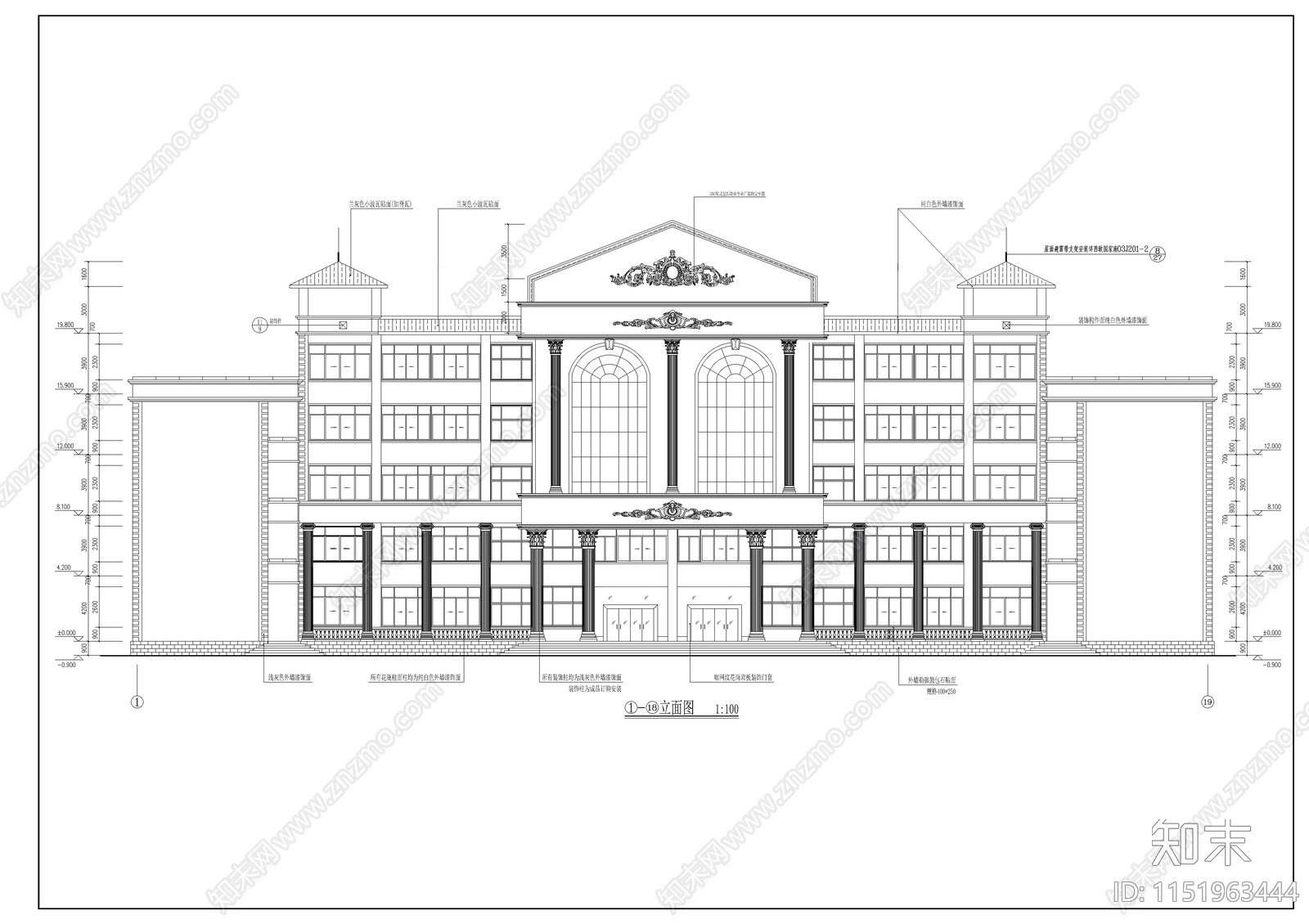 某卫生学校实验楼建筑cad施工图下载【ID:1151963444】