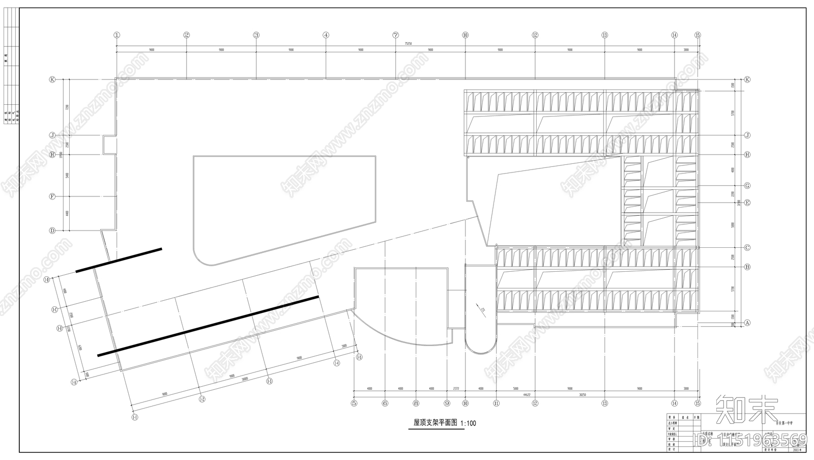 某中学教学楼建筑cad施工图下载【ID:1151963569】