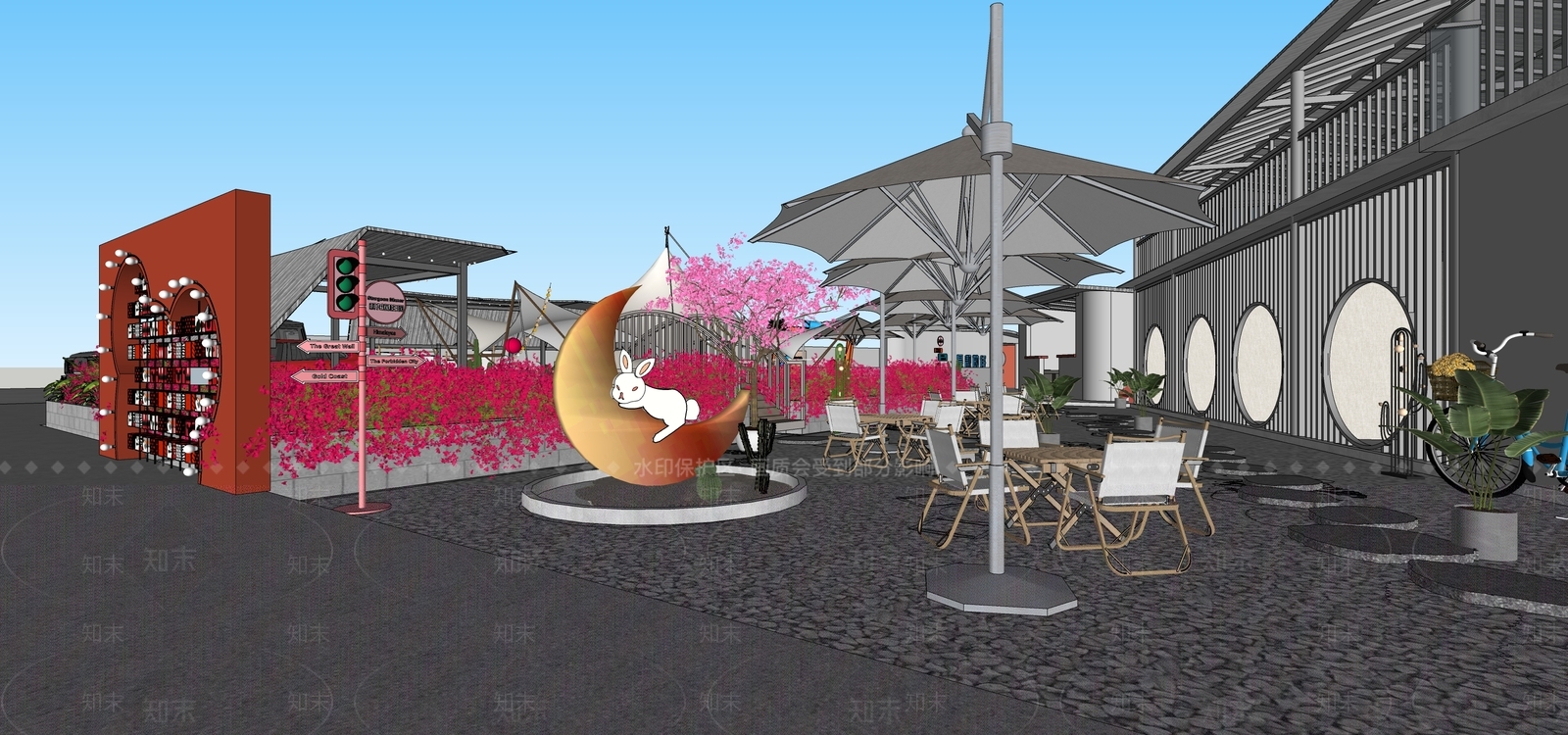 新中式自助烧烤农庄SU模型下载【ID:1151966124】