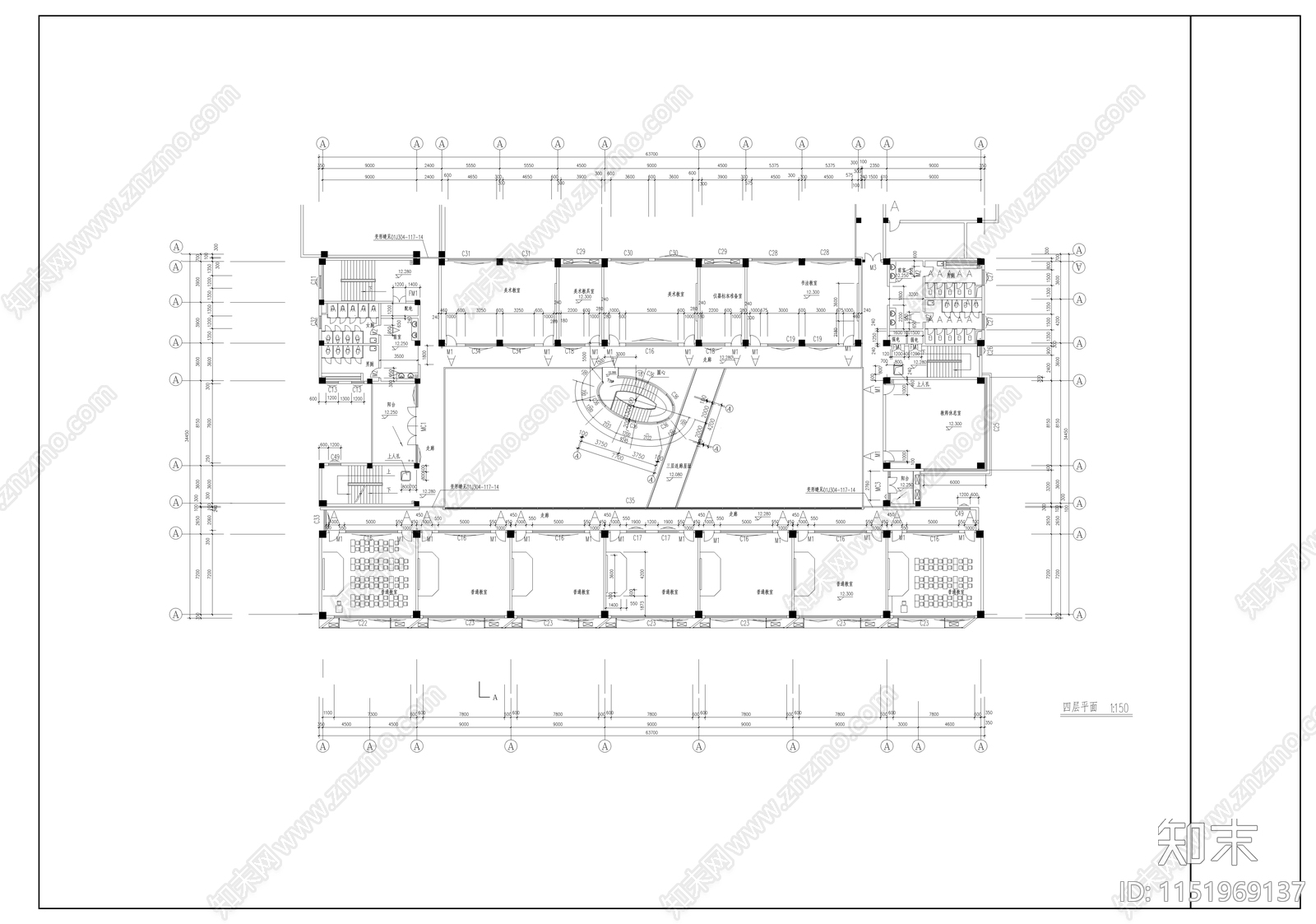 某小学教学楼建筑cad施工图下载【ID:1151969137】