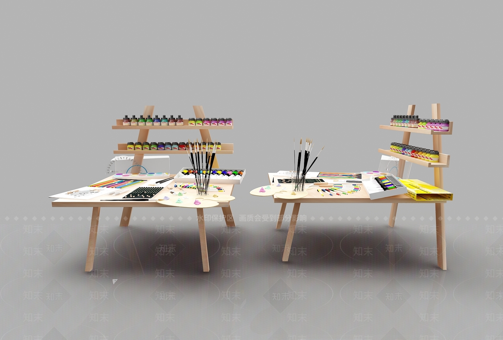 现代画具3D模型下载【ID:1152011929】