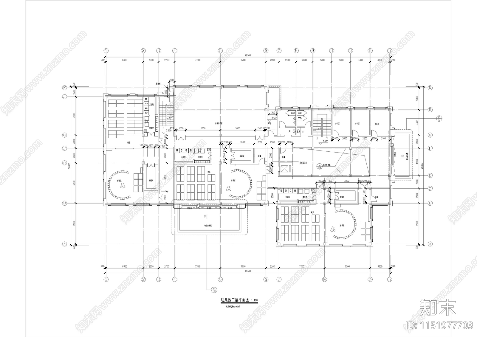 幼儿园cad施工图下载【ID:1151977703】