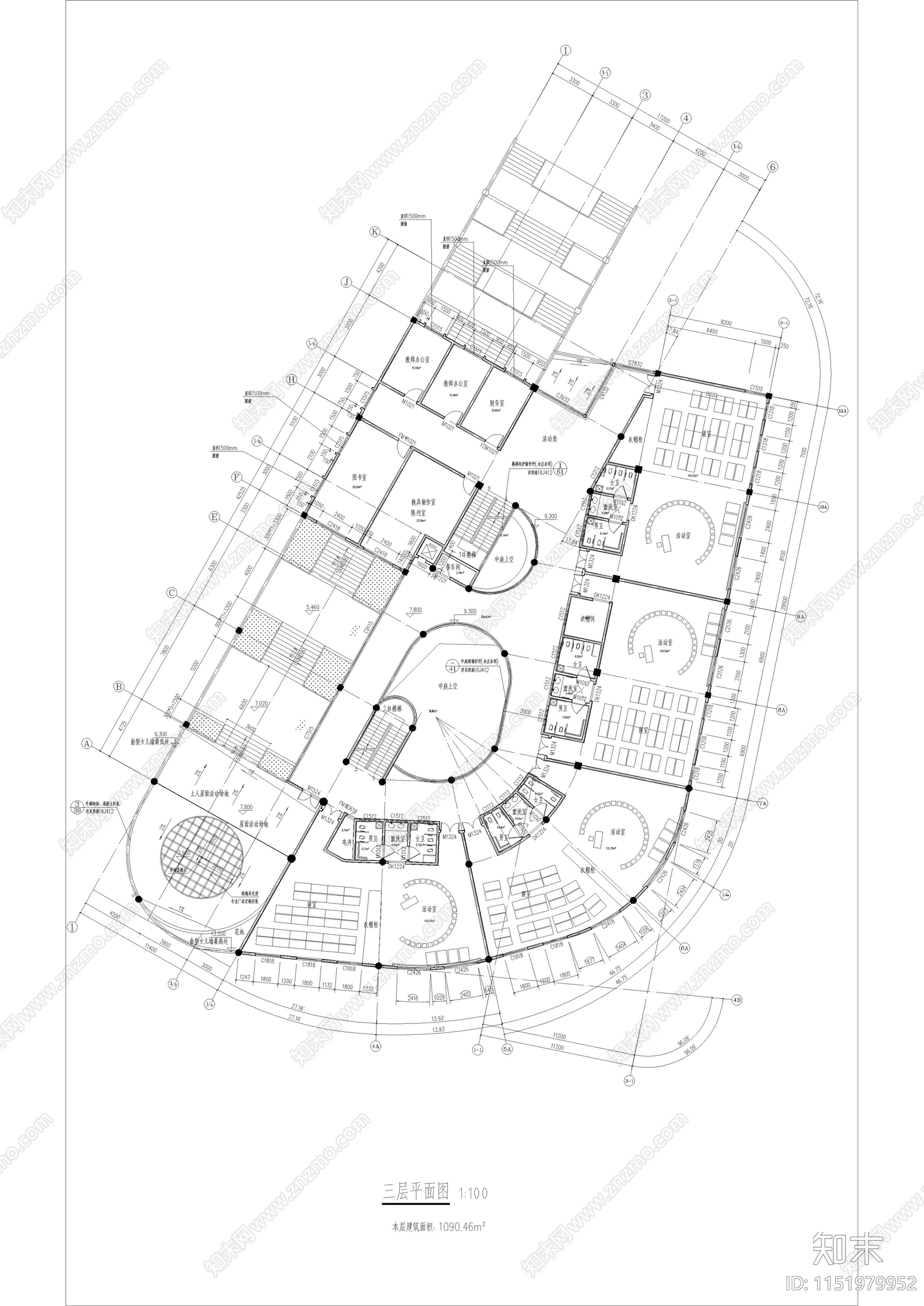 贵州安顺市平坝区鼓楼街道第一幼儿园施工图cad施工图下载【ID:1151979952】