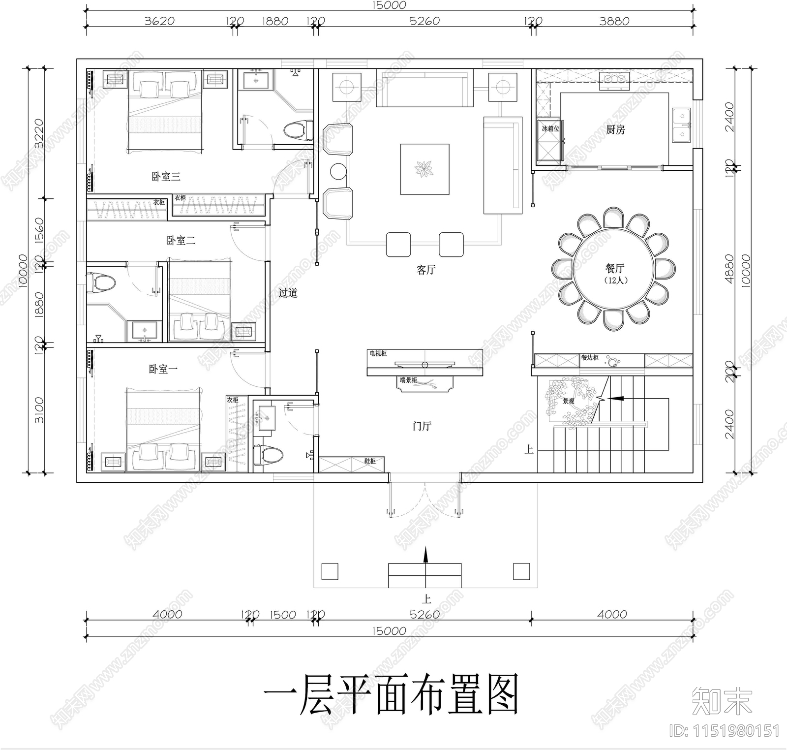 农村自建房家装平面图施工图下载【ID:1151980151】