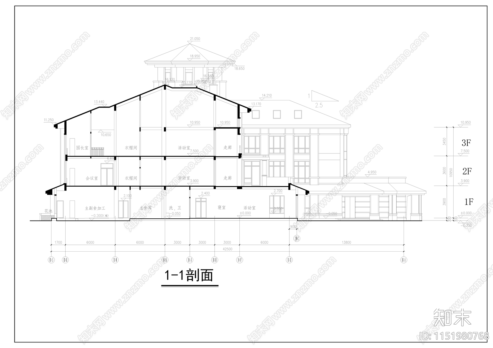 绿城幼儿园施工图cad施工图下载【ID:1151980768】